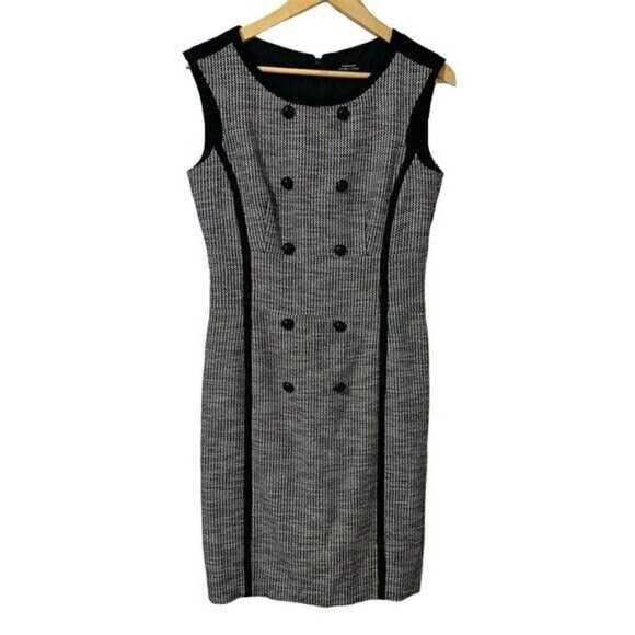 Tahari Arthur S. Levine Preppy Blazer herringbone pattern Dress Sleeveless Sz 6 - Picture 1 of 12